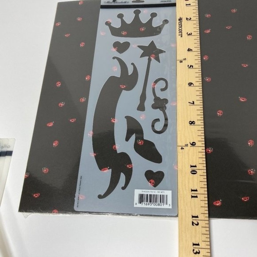 Princess Fairytale Crown Heart Star Wand Stencil